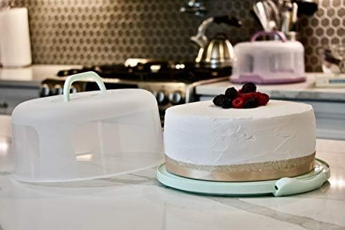Extra-Large Cake Carrier with Clear Lid and Handle – Food-Grade Round Dessert Holder with Locking Clips – Portable Storage & Display Box for Cakes, Pies, Donuts & More (Fits up to 10-Inch Cake)
