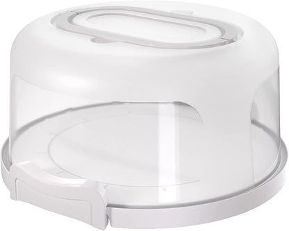 11.5" Cake Carrier with Clear Dome Lid – Round Cake Container with Handle & Latches – Food Safe Plastic Cake Holder for Display, Transport & Storage – Ideal for Parties, Bakeries & Gifts