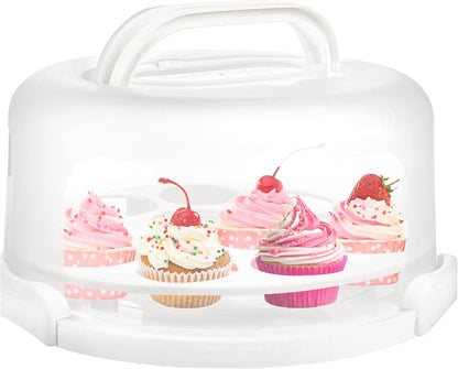 Portable Cake Carrier with Handle – Clear Dome Cake Storage Box for 11-inch or Smaller Cakes and Cupcakes | Food-Grade PP Material