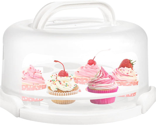 Portable Cake Carrier with Handle – Clear Dome Cake Storage Box for 11-inch or Smaller Cakes and Cupcakes | Food-Grade PP Material
