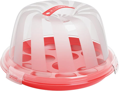 Mini Portable Cake Carrier with Clear Dome Lid – Holds 9-Inch Cakes, Pies, Cupcakes | Food-Grade Plastic Dessert Container with Handle