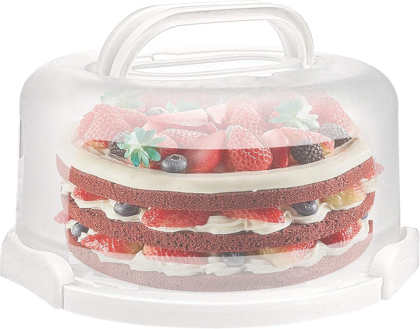 Portable Cake Carrier with Handle – Clear Dome Cake Storage Box for 11-inch or Smaller Cakes and Cupcakes | Food-Grade PP Material