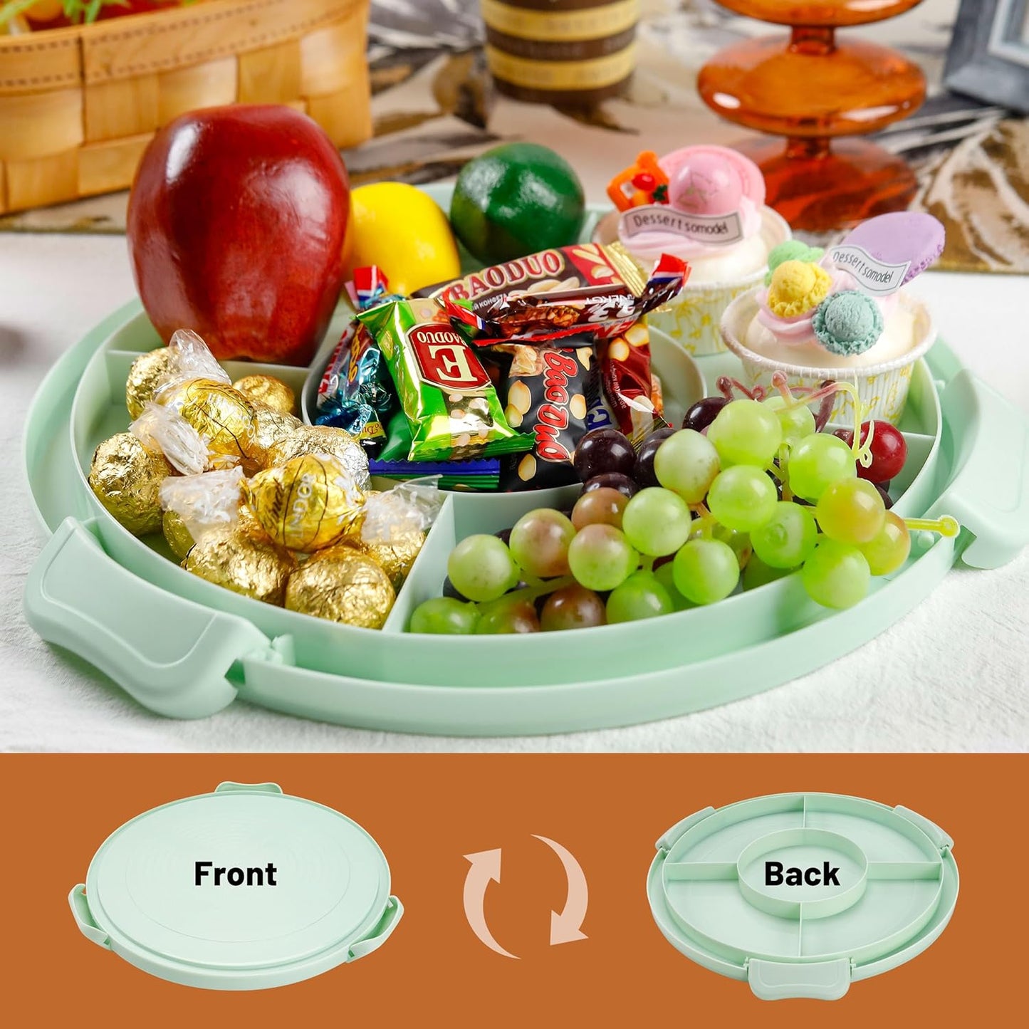 2-Tier Portable Cupcake Carrier with Clear Lid – Food-Grade PP Cake Holder with Handle, Holds 12 Standard Cupcakes